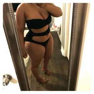 Sexy Daring One Piece Black Bathing Suit